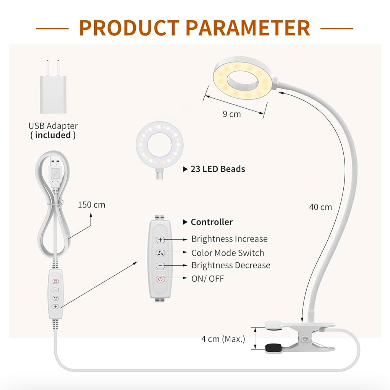 USB clip Table Lamp